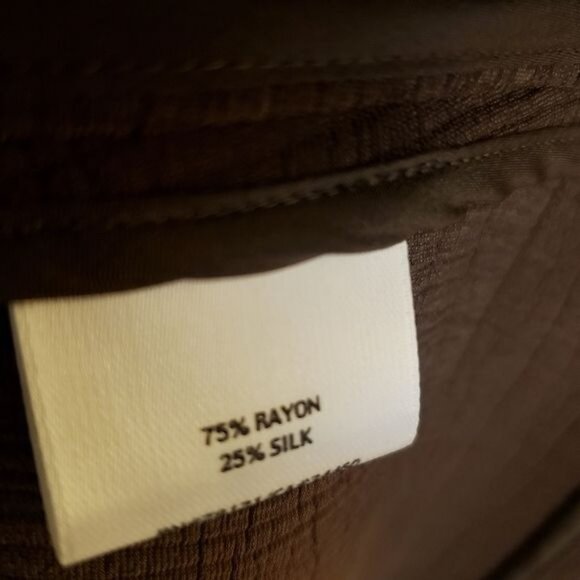 Eileen Fisher Collarless Rayon Silk Olive/Brown Jacket Size XL EUC - Picture 11 of 11